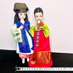 Vintage~ Korean Traditional Hanbok Ceremonial Wedding Couple Dolls~Bride & Groom